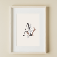 Floral Initial Name Print