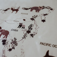 Animal World Map Floral Play Mat
